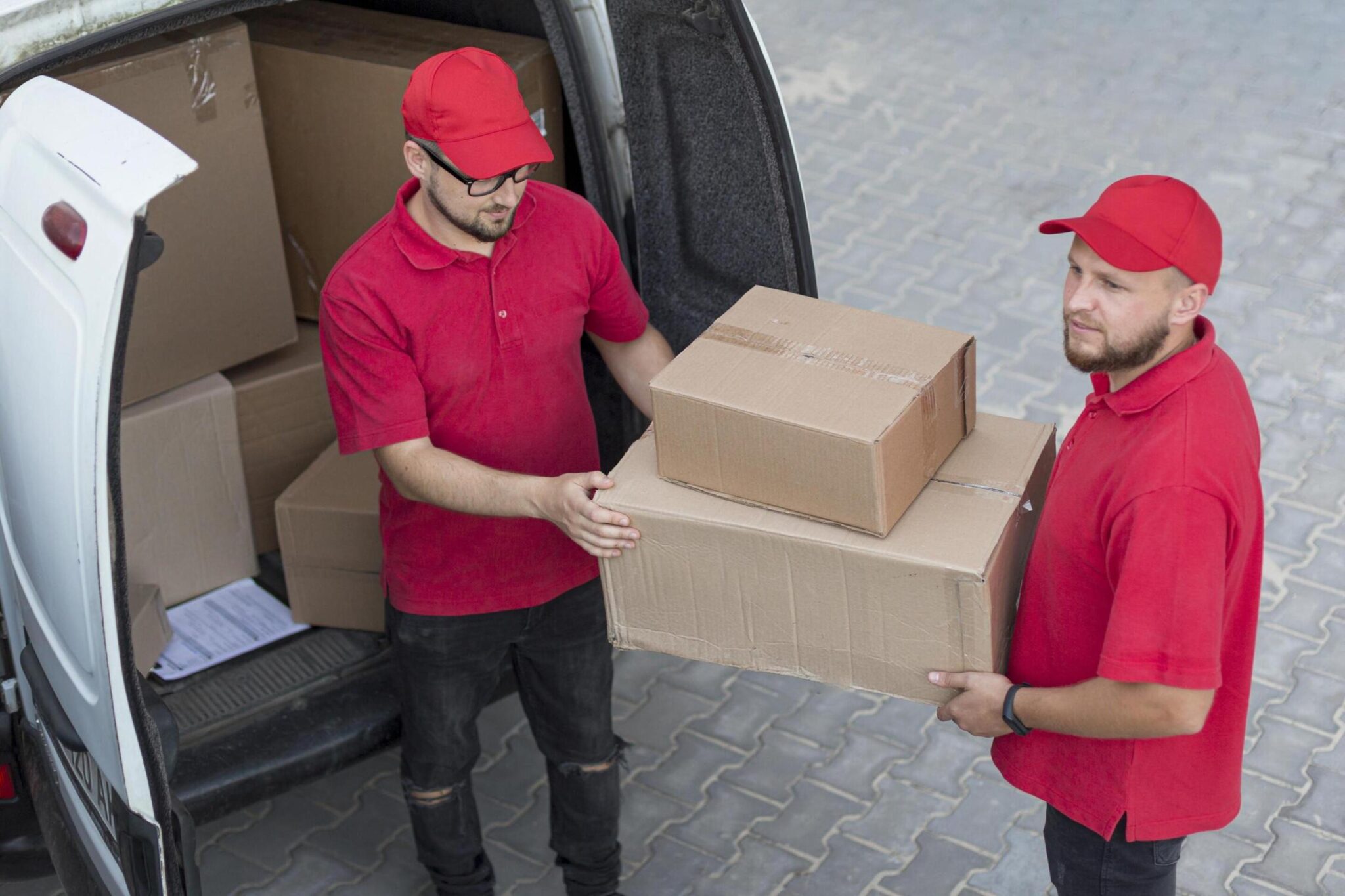 high-angle-delivery-men-concept